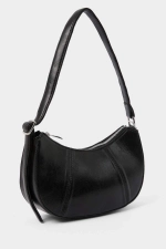 Women Black Shoulder Bag Elegant Large Daily Handbag Tote with Adjustable Strap Photograph-2